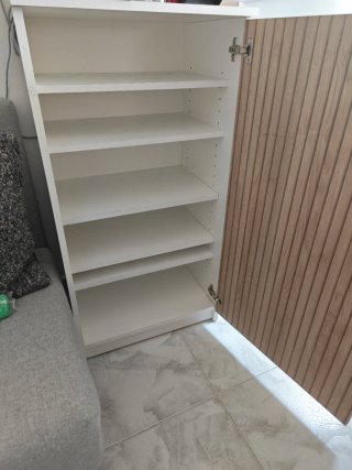 Zapatero moderno madera y blanco