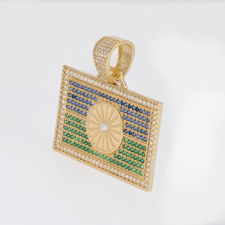 Colgante bandera gitana en oro 18k 750 y circonita