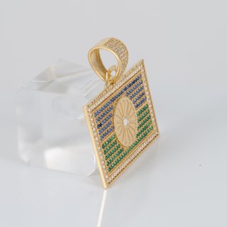 Colgante bandera gitana en oro 18k 750 y circonita
