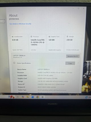 Huawei MateBook D14 i5 8GB RAM 256GB SSD
