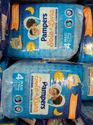 2 pacchi Pampers Sole e Luna Taglia 4 - 17 Pannoli
