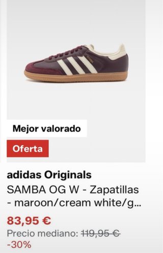 Adidas Samba color rojo vino/Blanco