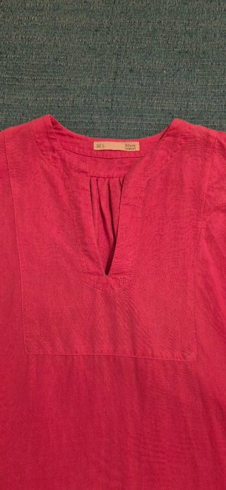 Vestido rosa de lino corto