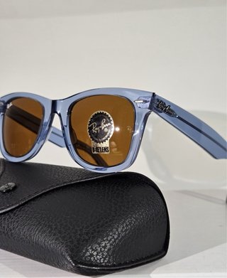 Occhiali Ray Ban Wayfarer Blu Trasparenti