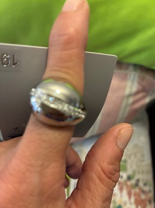 Anillo Bijou Brigitte plateado con piedras
