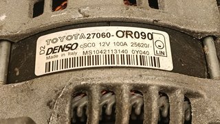 ALTERNADOR TOYOTA AURIS (E18) 1AD 27060OR090