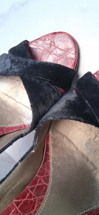 Sergio Rossi sandali neri con tacco rosso