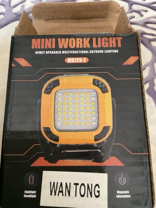 Lampada Lavoro Magnetica USB Gialla