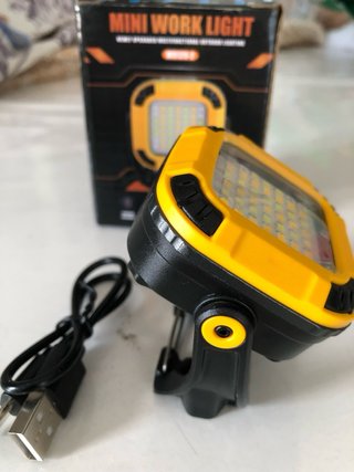 Lampada Lavoro Magnetica USB Gialla