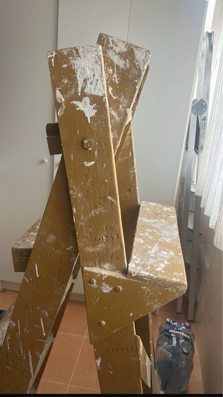 Escalera de tijera madera maciza