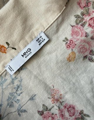 Vestido Mango floral beige y rosa