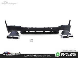 DIFUSOR TRASERO CON COLAS PARA MERCEDES GLC X253 NEGRO MATE