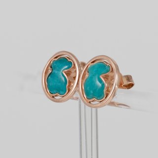 Pendientes Tous de plata vermeil rosa y amazonita