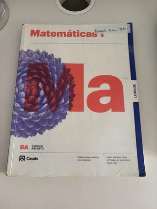 Libro de Matemáticas 1Bach