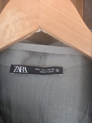 Camisa corta Zara verde talla L