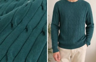Jersey M Cable Knit Teal Talla M
