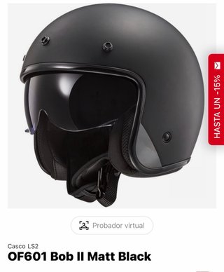 Casco LS2 OF601 Bob II Negro Mate