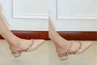 Zapatos planos destalonados con tachuelas(2 USO!)