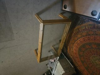 Mesa Rectangular Bambú Vintage Cristal