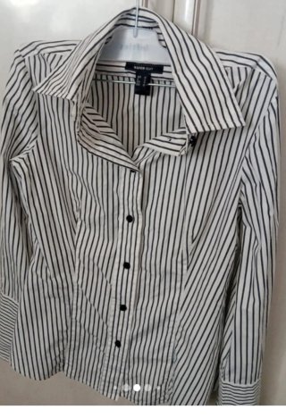 Camisa Nueva a Mango Talla M Rayas Blanco y Negro