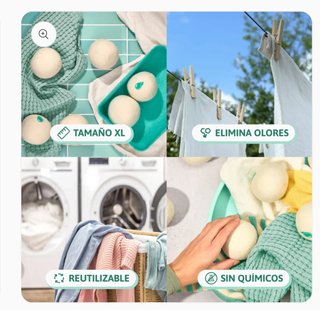 6 Bolas de Secado Natulim XL Lana Nueva Zelanda