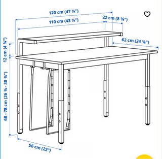 Escritorio doble nivel blanco madera y metal