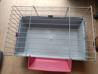 Jaula para conejo/cobaya gris y rosa