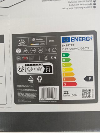 Panel LED Inspire Lano 22W 2400lm IP54