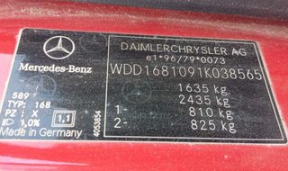 Asiento del izq mercedes clase a (w168) 170 229585