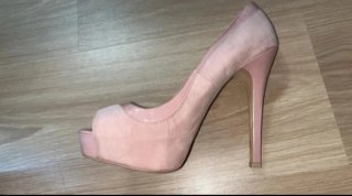 Tacones Bershka rosas peep toe