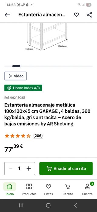Estantería Metálica Garaje/Trastero