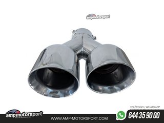 COLA DE ESCAPE INOX DE DOBLE SALIDA REDONDA 89MM - DERECHA