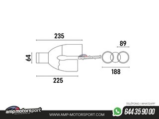 COLA DE ESCAPE INOX DE DOBLE SALIDA REDONDA 89MM - DERECHA