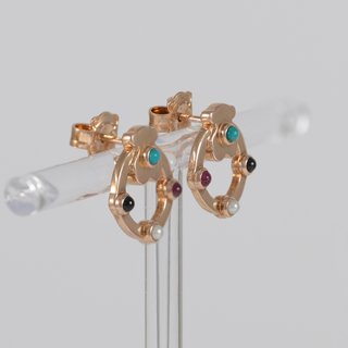Pendientes Tous de Plata Vermeil rosa con Gemas