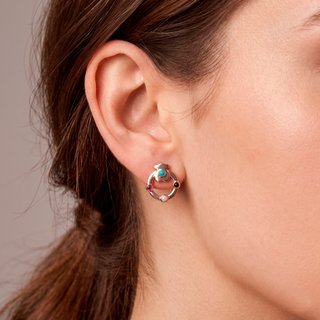 Pendientes Tous de Plata Vermeil rosa con Gemas