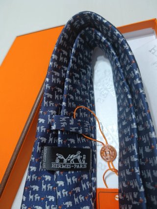 Corbata Hermès Azul Animales