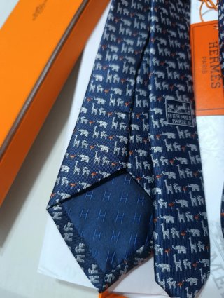 Corbata Hermès Azul Animales