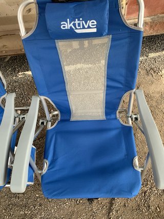 2 Sedie pieghevoli Aktive da spiaggia in blu/argento
