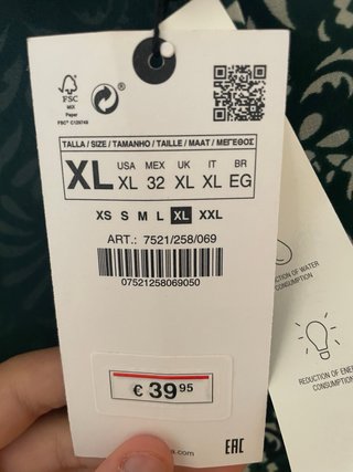 Vestido Corto Estampado Zara Talla XL Nuevo
