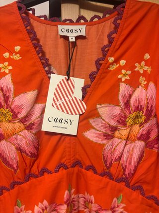 Vestido Coosy Narella Naranja y Rosa