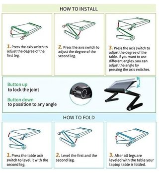 Mesa Plegable YKS para Portátil, libro, PC, Comida