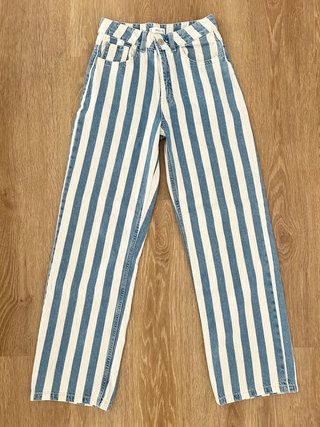 Pantalón Mango rayas azul y blanco Talla S