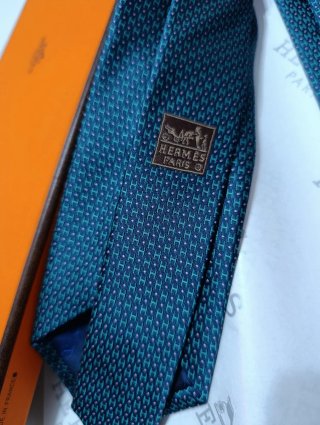 Corbata Hermès Azul y Verde