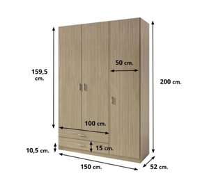 Armario madera 1.5m x 2m x 50cm