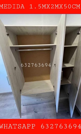 Armario madera 1.5m x 2m x 50cm