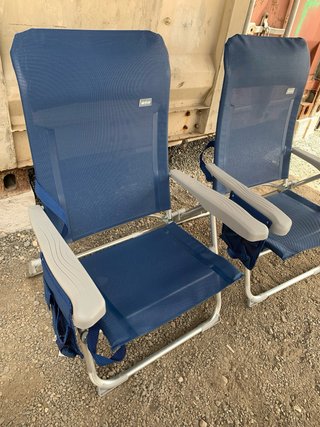 2 Sedie Pieghevoli Blu e Grigio