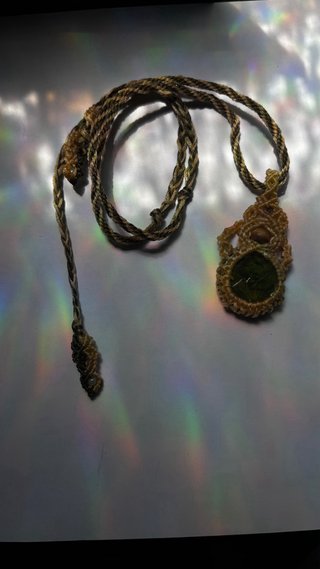 Collar Macramé Resina Hoja Hiedra