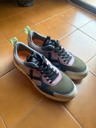 Zapatilla Munich Verde y Rosa