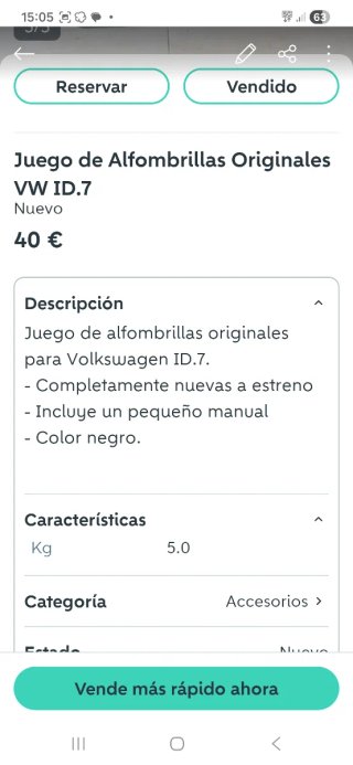 Alfombrillas Originales VW T-Cross + VW ID. 7
