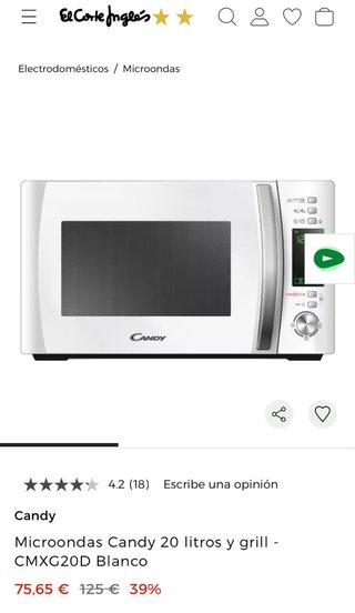 Microondas Candy con Grill